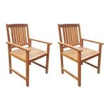 vidaXL Akazie Massiv 2X Gartenstuhl Balkonstuhl Holzstuhl Sessel Gartenm&ouml;bel