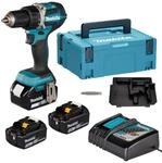Makita DDF484RT3J Bohrmaschine, Schwarz, Blau, Silber, 2000 U/min, 1,8 kg, 2000