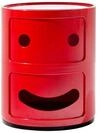 Kartell Componibili Container l&auml;chelnd, Kunststoff, Rot, 32 x 32 x 40 cm