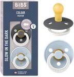 BIBS Colour Glow Schnuller 2er-Pack, BPA-frei. Leuchtet im Dunkeln, Kirschform