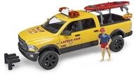 bruder 02506 - RAM 2500 Power Wagon Life Guard mit Figur, Stand-Up Paddle & Light and