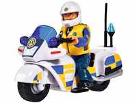 Simba 109251092 - Feuerwehrmann Sam Polizei Motorrad, mit Malcolm Figur, mit