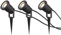 Trio Leuchten Au&szlig;en Strahler Ubangi 3er-Set 800260342, Aluminium Druckguss Schwarz
