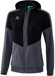 Erima Damen Squad Tracktop Jacke mit Kapuze (1032014), schwarz/slate grey, 38