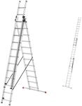 Hailo HobbyStep combi 3-in-1 Alu-Kombileiter | 3 x 12 profilierte Sprossen bis...