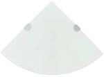 vidaXL Eckregal mit Halterungen Glasboden Bad Ablage Glasplatte Wei&szlig; 35 x 35 cm