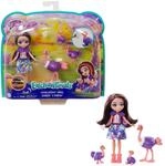 Enchantimals GTM32 - Familien Spielzeugset, Ofelia Ostrich Puppe (15,2 cm) mit 3