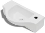 vidaXL Keramik Waschtisch Aufsatzwaschbecken Waschplatz Waschschale mit Hahnloch