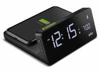 Braun Digital Clock with VA LCD Display, 10 W Qi Wireless Fast-Charging Pad,