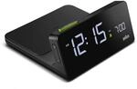 Braun Digitaler Wecker mit VA-LCD-Display, kabelloses 10W Qi-Schnellladepad,