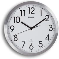 MAUL | Wanduhr MAULmove | Aluminium geb&uuml;rstet | &Oslash; 305 mm | Funkuhrwerk