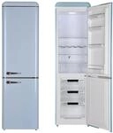 Wolkenstein Retro K&uuml;hl-Gefrierkombination K&uuml;hlschrank WKG265RT LB 250L Blau I 50er