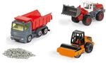 Siku 6329, Geschenkset Stra&szlig;enbau, Muldenkipper, Liebherr Radlader, Stra&szlig;enwalze,