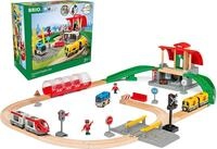 BRIO World 33989 Gro&szlig;es City Bahnhof Set - Umfangreiches Holzeisenbahn-Set mit
