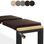 Lycce Bankauflage Klemmkissen 2 Leisten, Sitzkissen Kunstleder braun, Banktiefe 37 cm