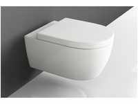 SSWW | Spülrandloses Hänge-WC, weiße Toilette inkl. WC Sitz mit