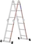 Hymer Mehrzweckleiter mit Arbeitsb&uuml;hne 4143 (4x3 Sprossen, Holm 60 mm, Alu Leiter,