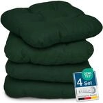 Beautissu 4er Set Sitzkissen 40x40 cm Lisa Dunkelgr&uuml;n - weiche Indoor & Outdoor