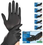 FRANZ MENSCH 100 St&uuml;ck Nitrilhandschuhe, XL, schwarz, puderfrei | Safe Light,