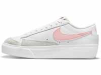 Nike Damen Blazer Low Platform Sneaker, White/Pink Glaze-Summit White-Black, 44 EU