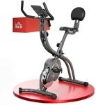 HOMCOM Heimtrainer, X-Bike, 2-in-1 Fahrradtrainer 6 kg Schwungrad, Trimmrad mit 16