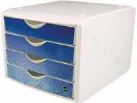 helit H6129634 - Schubladenbox „the chameleon, 4 Schubladen, für Format DIN A4,