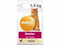 IAMS Senior Katzenfutter trocken mit Huhn - Trockenfutter für ältere Katzen ab 7