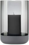 Windlicht CALMA | Kerzenhalter aus hochwertigem Beton und Smoke Glas | Farbe...