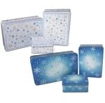 Riffelmacher Geb&auml;ckdosen 3er Set | Blau mit Sternen & Schneeflocken | 2 Motive