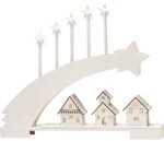 Konstsmide LED Holzsilhouette, Komet, sternenf&ouml;rmige Birnen, 6H Timer, 8 warm wei&szlig;e