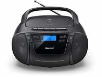 Karcher RR 5045 tragbares CD Radio (Boombox mit CD-Player, Kassette, UKW Radio,