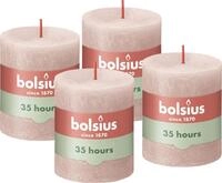 Bolsius Rustik Stumpenkerzen - Rot - 4 St&uuml;ck - 8 x 7 cm - Dekorative Haushaltkerzen