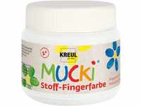 KREUL 28101 - Mucki leuchtkräftige Stoff - Fingerfarbe, 150 ml in weiß, auf