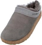HAFLINGER Lammfellclog Snowbird Filzpantoffel Hausschuh Grau (Anthrazit 4), Gr 40