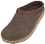 HAFLINGER Grizzly Torben Filzclog Hausschuh aus reinem Wollfilz braunmeliert, Gr. 46