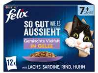 FELIX So gut wie es aussieht Senior Katzenfutter nass in Gelee, Sorten-Mix, 6er Pack