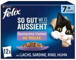 Felix So gut wie es aussieht Senior Katzenfutter nass in Gelee, Sorten-Mix, 6er Pack