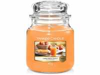 Yankee Candle Farm Fresh Peach Duftkerze, Glas, Orange, 10.7 cm
