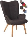 CLP Lounger Durham Mit Stoffbezug I Ohrensessel Mit Buchenholz Gestell I Loungesessel