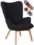 CLP Lounger Durham Mit Stoffbezug I Ohrensessel Mit Buchenholz Gestell I Loungesessel