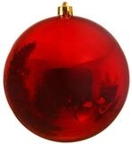 Weihnachstkugeln Christbaumkugeln Baumkugeln rot gl&auml;nzend bruchfest 200 mm
