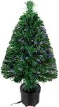 CASARIA&reg; Weihnachtsbaum k&uuml;nstlich 66 cm Klein Tisch Topf Glasfaser mit Beleuchtung