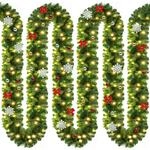 CASARIA Weihnachtsgirlande mit Beleuchtung Deko 10m 160 LEDs | Warmwei&szlig;,...