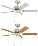 EGLO Deckenventilator CADIZ, 5 Fl&uuml;gel Ventilator mit Licht, Zugkette, Wendefl&uuml;gel
