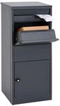 Mendler Paketkasten HWC-G80 Gr&ouml;&szlig;e L - verzinkt anthrazit | Paketbox,