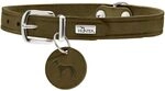 HUNTER Hundehalsband AALBORG, Farbe: oliv, robustes & strapazierf&auml;higes Leder,