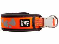 Hurtta Weekend Warrior Halsband für Hunde, Hundehalsband Neon Orange 45-55 cm