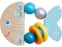 HABA 305582 - Greifling Klapperfisch, Babyspielzeug aus Holz für Kinder ab 6 Monaten