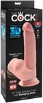 King Cock 8" Triple Density Cock With Swinging Balls, Light, 8 Zoll