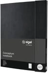 SIGEL CO141 Premium Notizbuch A4+ kariert schwarz, Hardcover, 194 nummerierte Seiten,